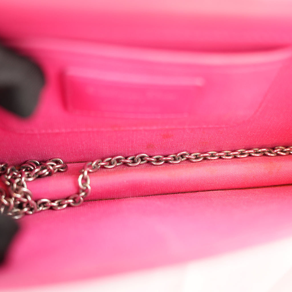 Dior Lady Dior Clutch con Catena in Pelle di Agnello Rosa Cannage