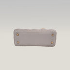 Dior Lady Dior Small Grigia in Pelle di Agnello Cannage con Hardware Dorato e Carta di Autenticità