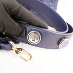 Dior Lady Dior Small Blu Navy in Pelle Cannage con Hardware Dorato e Tracolla