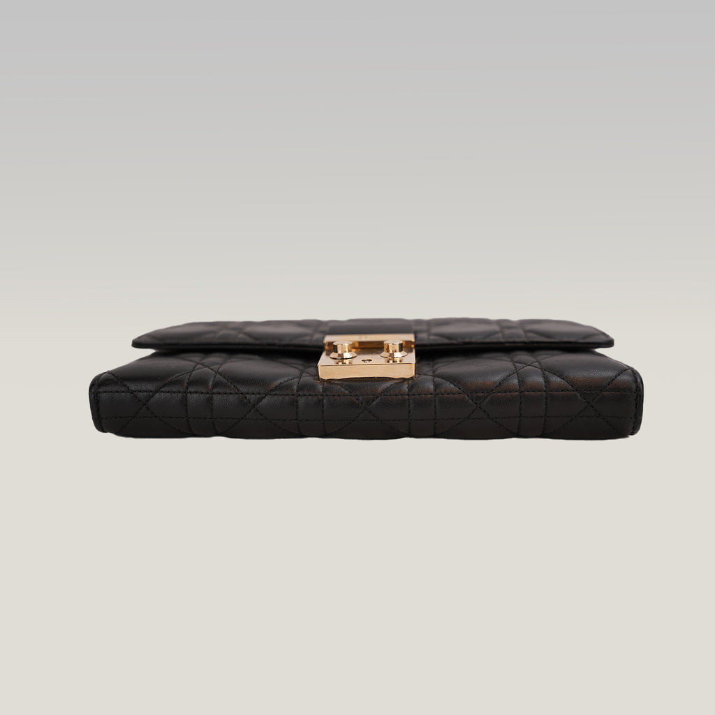 Dior Miss Dior Promenade WOC in Pelle di Agnello Nera Cannage con Catena Dorata