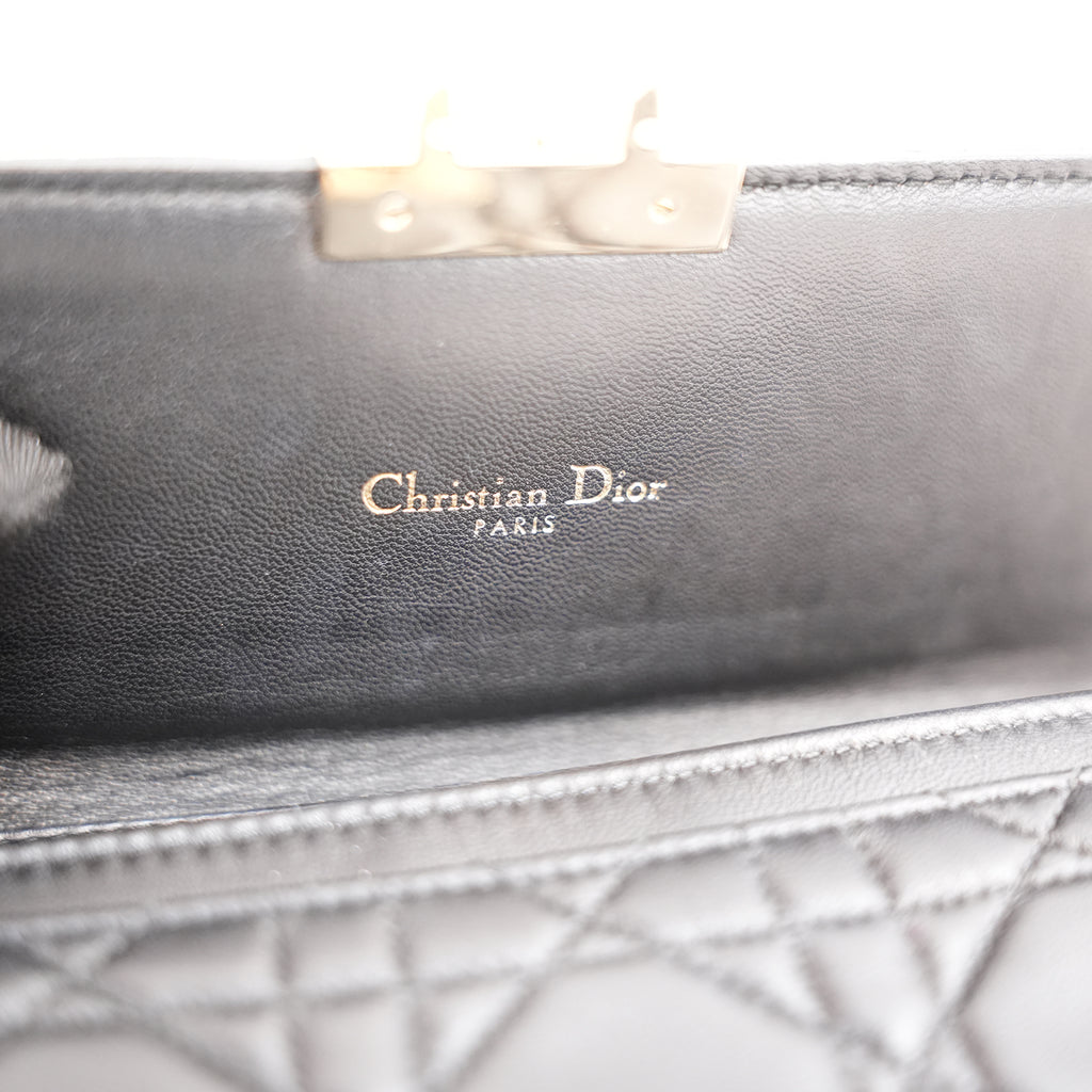 Dior Miss Dior Promenade WOC in Pelle di Agnello Nera Cannage con Catena Dorata