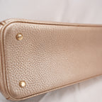 Christian Dior Mini Diorissimo Metallic Gold Grained Leather Tote Bag