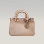 Christian Dior Mini Diorissimo Metallic Gold Grained Leather Tote Bag