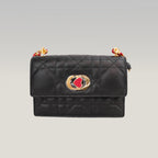 Dior Miss Caro Mini Dioramour Black Cannage Leather Bag con Cuore Rosso