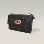 Dior Miss Caro Mini Dioramour Black Cannage Leather Bag con Cuore Rosso