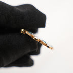 Dior CD Logo Hoop Earrings Gold Finish with Blue Crystal & Pearl
