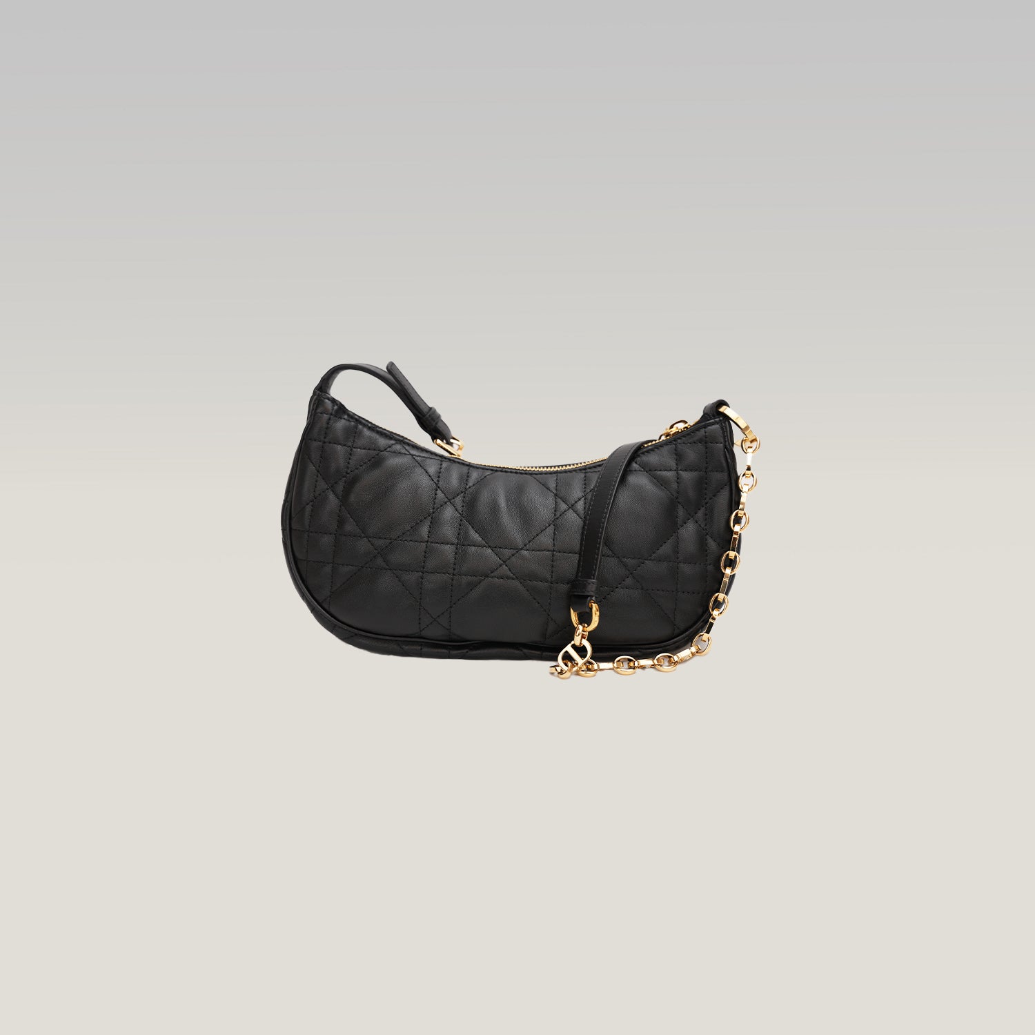 Dior Borsa a Spalla Nera Cannage in Pelle