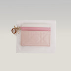 Portacarte Dior Lady Dior Rosa in Pelle Cannage con Charms D.I.O.R.