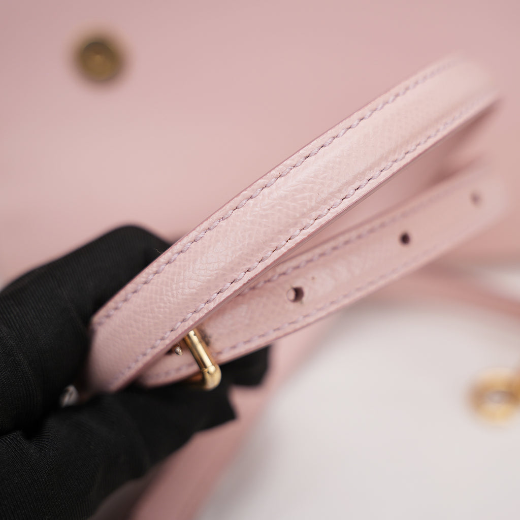 Dolce & Gabbana Sicily Medium Bag Rosa in Pelle Dauphine con Tracolla Regolabile