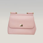 Dolce & Gabbana Sicily Medium Bag Rosa in Pelle Dauphine con Tracolla Regolabile
