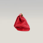 Dolce & Gabbana Miss Sicily Large Borsa a Mano Grande in Pelle Dauphine Rossa con Logo e Dettagli Dorati