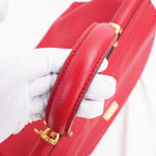Dolce & Gabbana Miss Sicily Large Borsa a Mano Grande in Pelle Dauphine Rossa con Logo e Dettagli Dorati