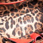 Dolce & Gabbana Miss Sicily Large Borsa a Mano Grande in Pelle Dauphine Rossa con Logo e Dettagli Dorati