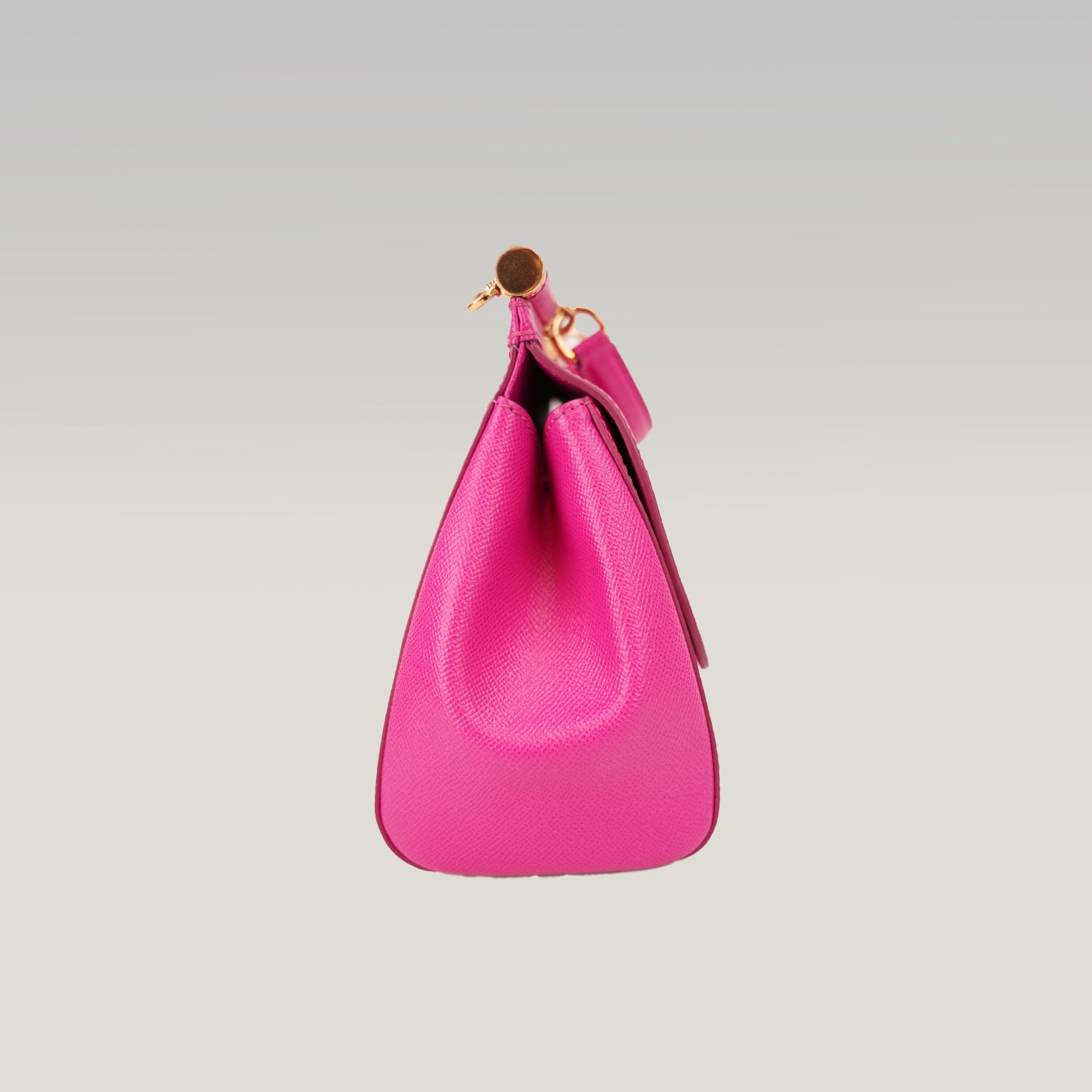 Dolce & Gabbana Sicily 26 Borsa Fucsia in Pelle con Dettagli Dorati