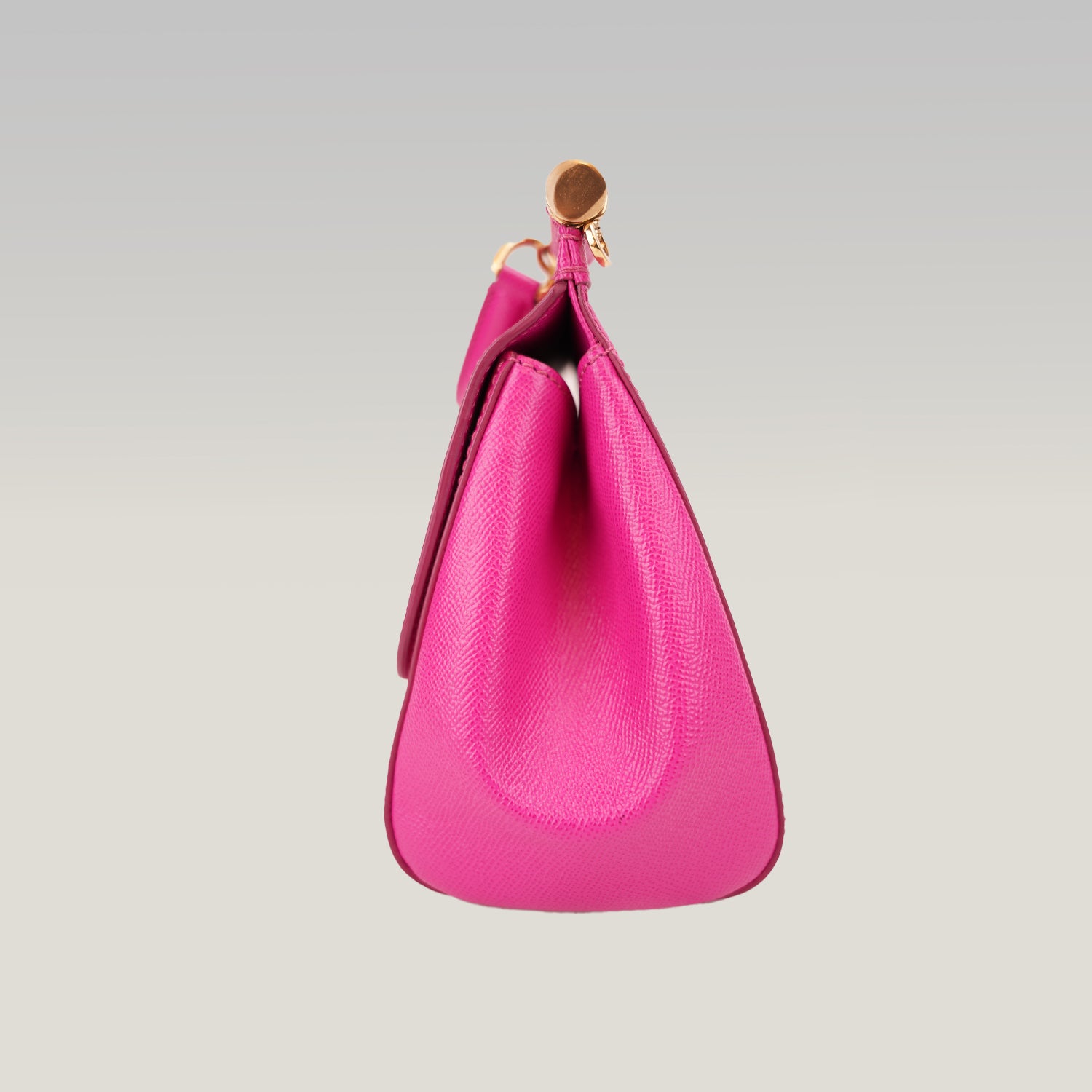 Dolce & Gabbana Sicily 26 Borsa Fucsia in Pelle con Dettagli Dorati