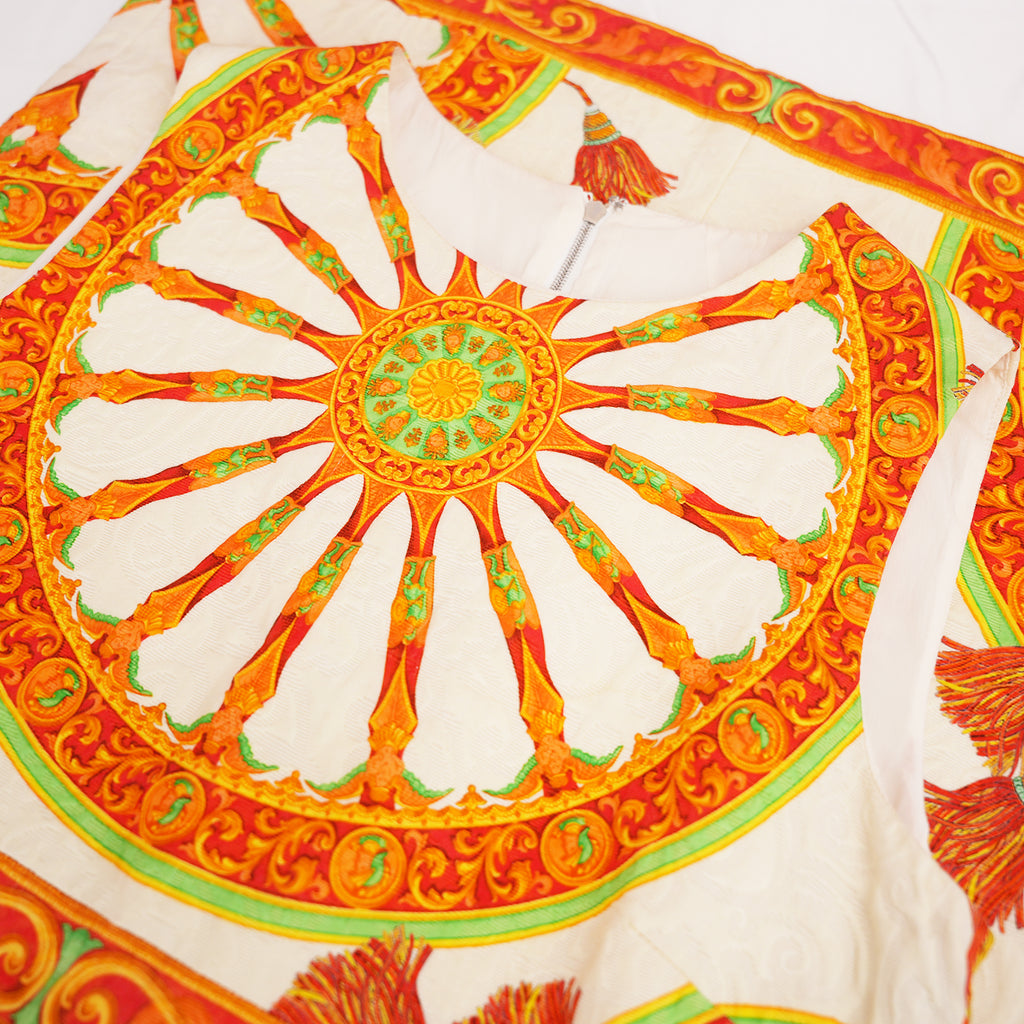 Dolce & Gabbana Maiolica Brocade Shift Mini Dress