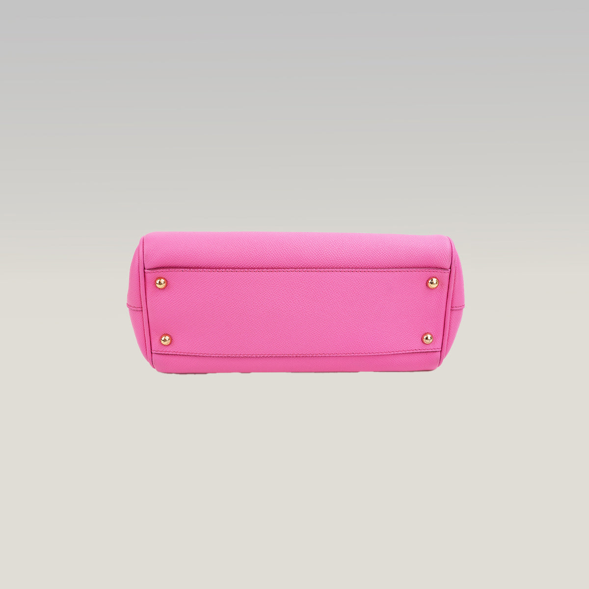 Dolce & Gabbana Sicily Small Borsa a Mano in Pelle Dauphine Rosa Fucsia con Logo e Dettagli Dorati
