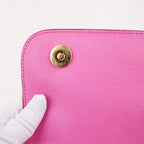 Dolce & Gabbana Sicily Small Borsa a Mano in Pelle Dauphine Rosa Fucsia con Logo e Dettagli Dorati