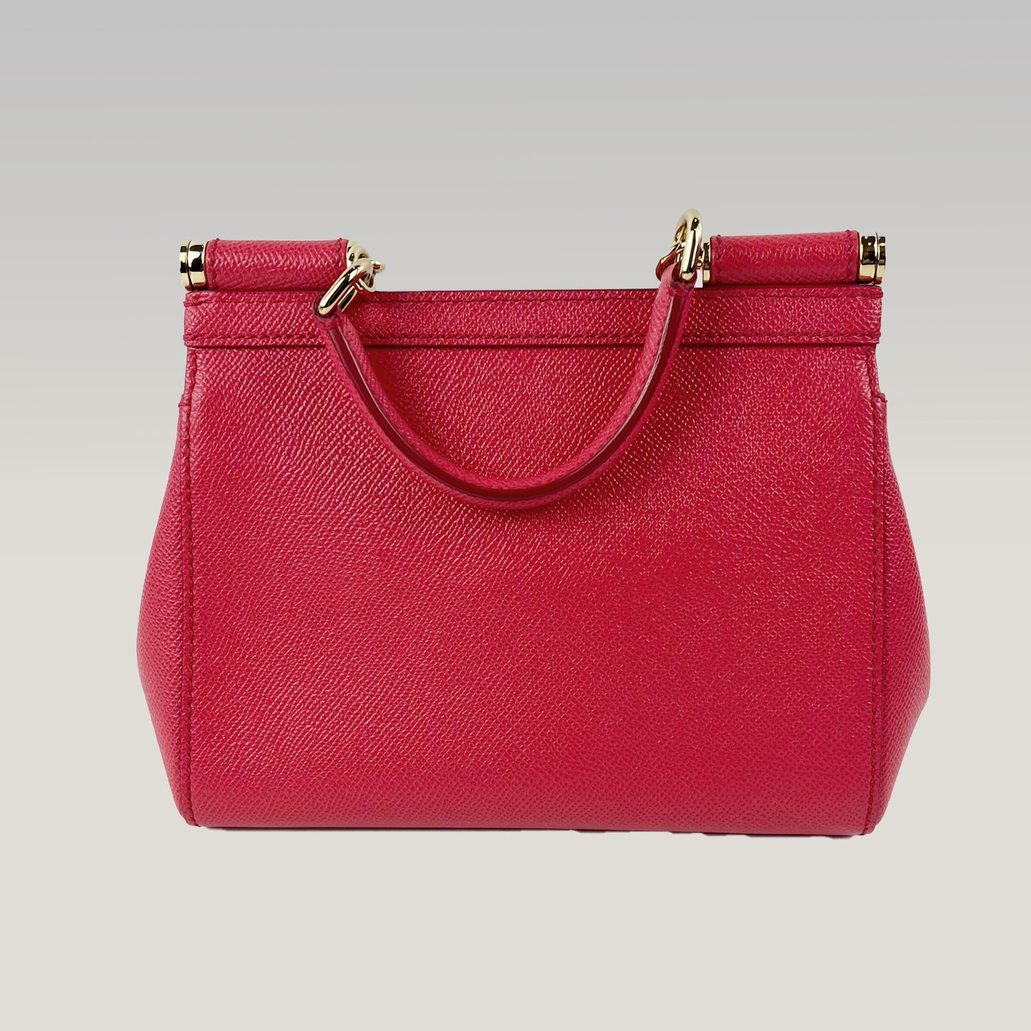 Dolce & Gabbana Borsa a Spalla 20 in Pelle Rossa con Logo e Metallo Dorato