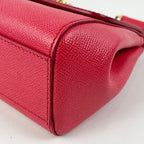 Dolce & Gabbana Borsa a Spalla 20 in Pelle Rossa con Logo e Metallo Dorato