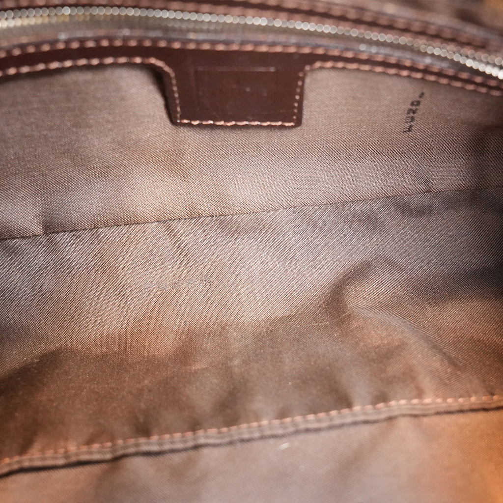 Fendi Baguette Vintage Borsa a Spalla in Tela Zucca FF Marrone con Finiture in Pelle e Fibbia Argentata