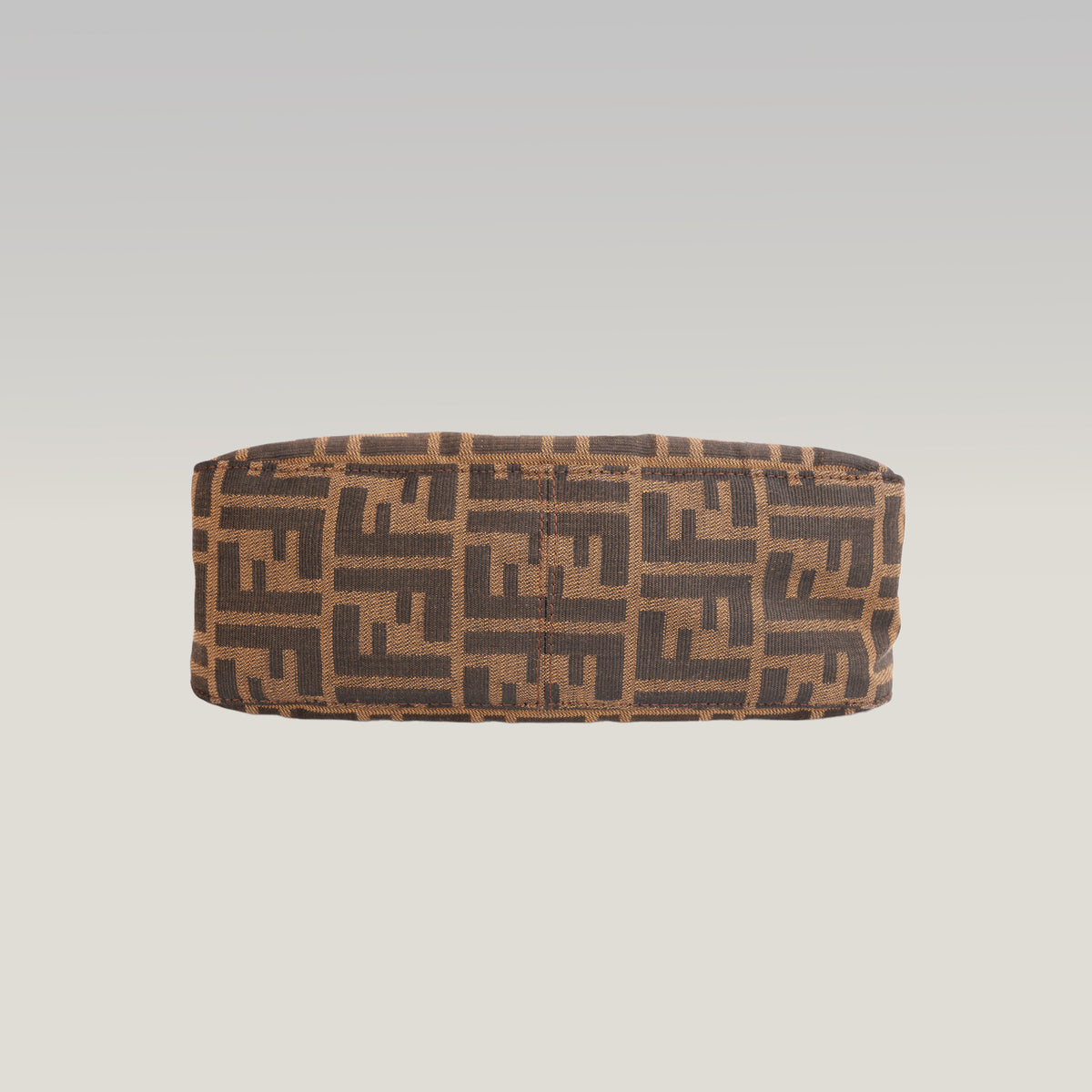 Fendi Baguette Vintage Borsa a Spalla in Tela Zucca FF Marrone con Finiture in Pelle e Fibbia Argentata