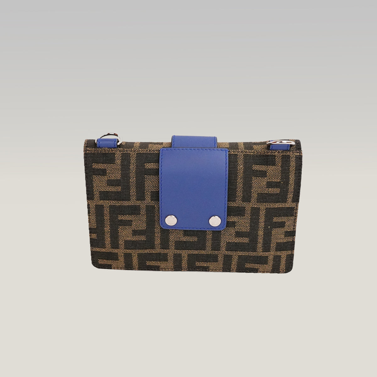 Fendi Baguette Flat Marrone in Tela FF con Dettagli in Pelle e Hardware Argentato