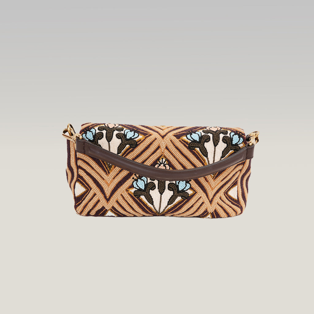 Fendi Baguette Limited Edition Marrone con Ricami e Perline Multicolore