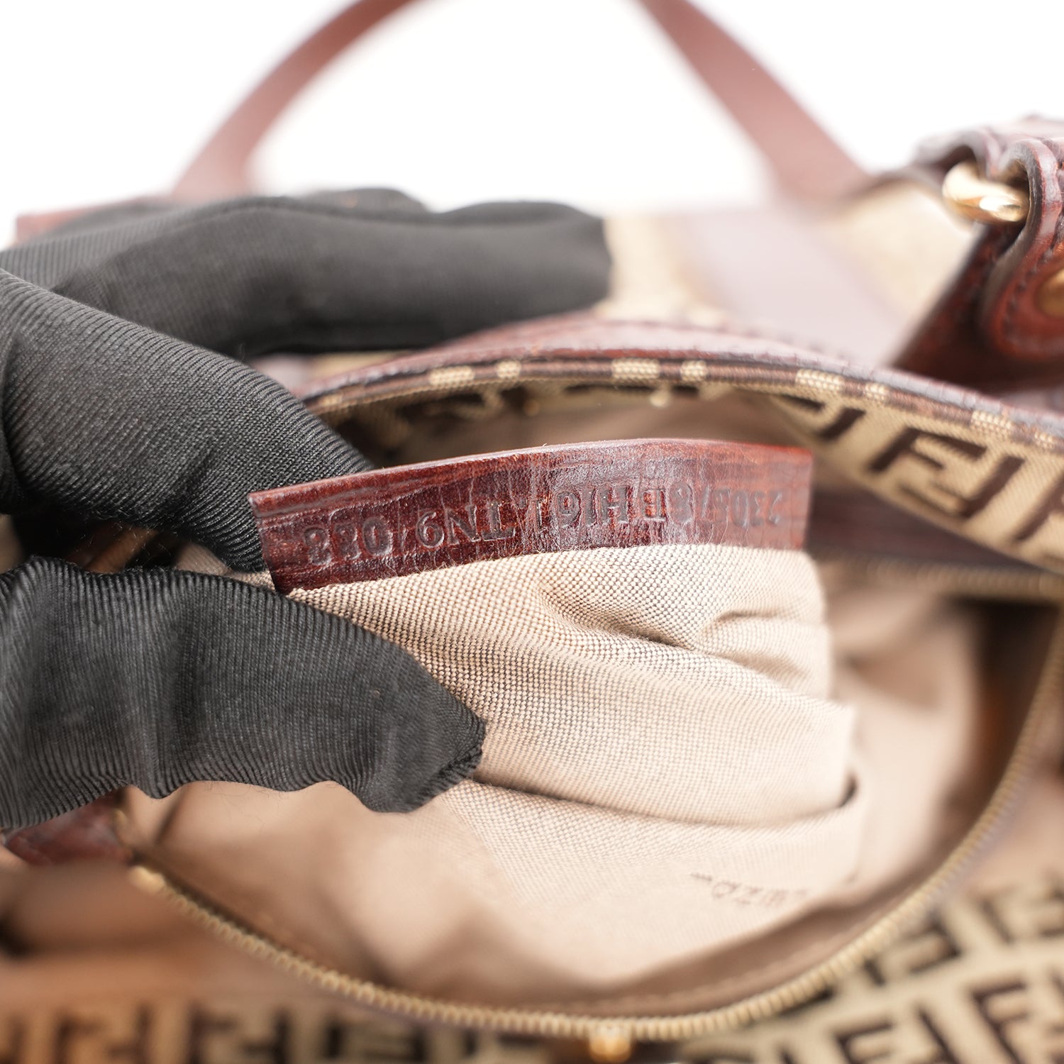 Fendi Zucca FF X-Tote Bag in Canvas Marrone e Pelle con Doppi Manici