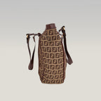 Fendi Zucca FF X-Tote Bag in Canvas Marrone e Pelle con Doppi Manici