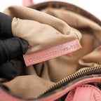 Fendi Chef Vintage Borsa a Spalla Zucca in Tela Marrone con Finiture Rosa