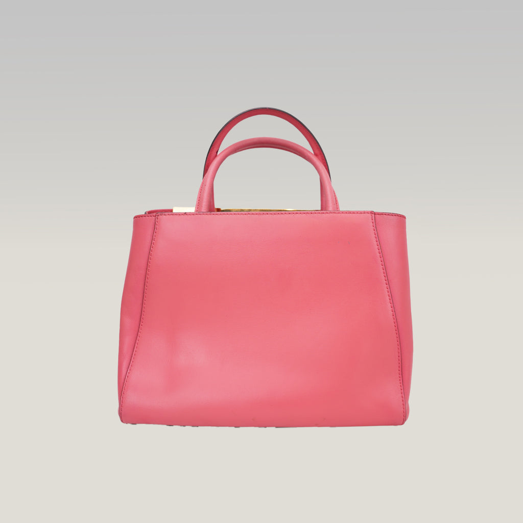 Fendi Petite 2Jours Pink Leather Tote Bag in Pelle Rosa con Charm Logo
