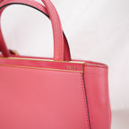 Fendi Petite 2Jours Pink Leather Tote Bag in Pelle Rosa con Charm Logo