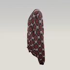 Gucci GG Diamond Maglione Uomo in Lana Nera con Logo GG Rosso e Bianco Pullover Oversize