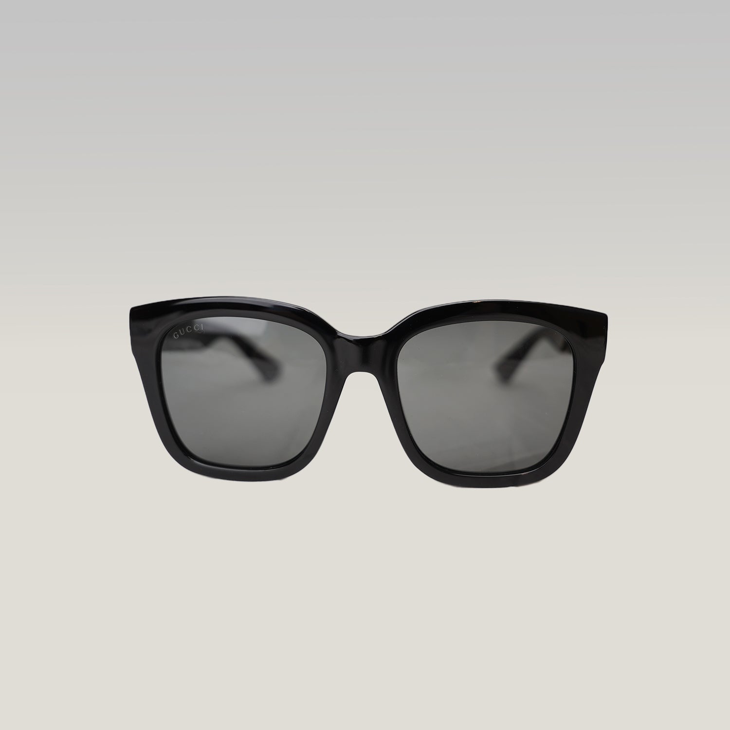Gucci Black Oversized Square Sunglasses Grey Lenses Acetate Frame