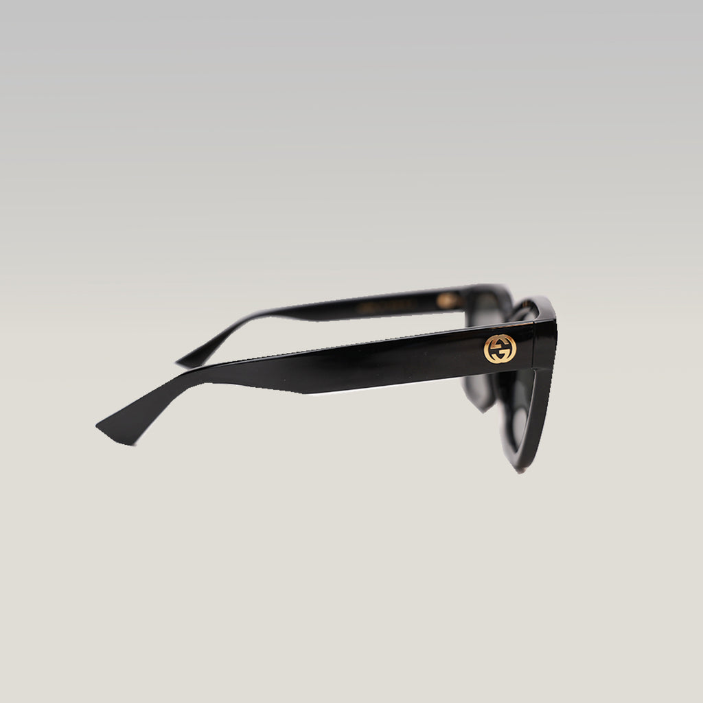 Gucci Black Oversized Square Sunglasses Grey Lenses Acetate Frame