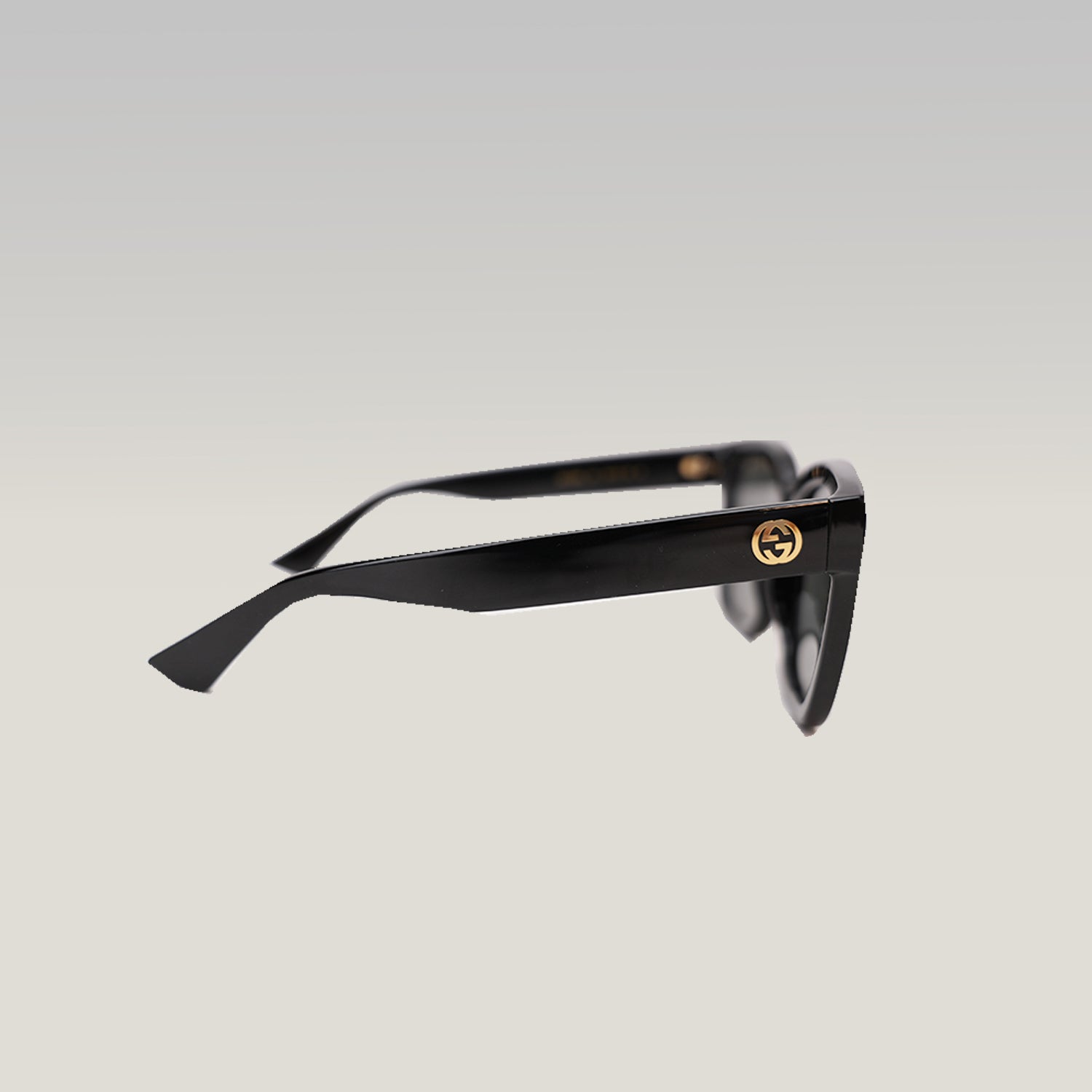 Gucci Black Oversized Square Sunglasses Grey Lenses Acetate Frame