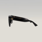 Gucci Black Oversized Square Sunglasses Grey Lenses Acetate Frame