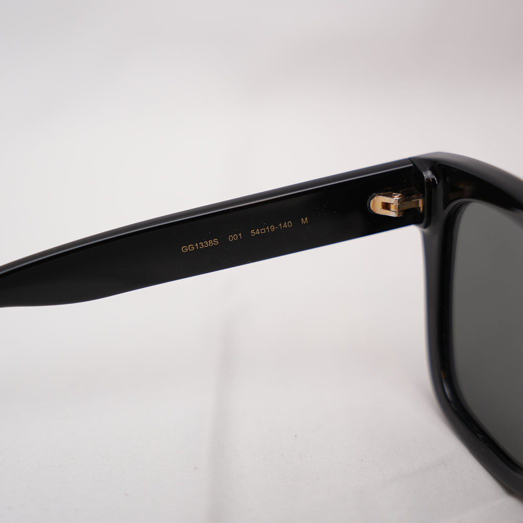 Gucci Black Oversized Square Sunglasses Grey Lenses Acetate Frame