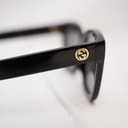 Gucci Black Oversized Square Sunglasses Grey Lenses Acetate Frame