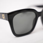 Gucci Black Oversized Square Sunglasses Grey Lenses Acetate Frame