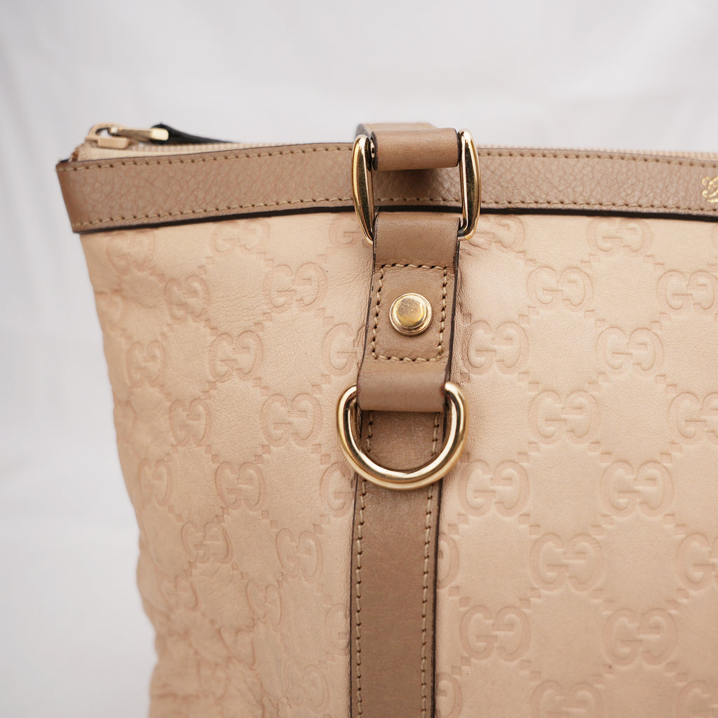 Gucci Abbey GG Signature medium beige canvas and leather