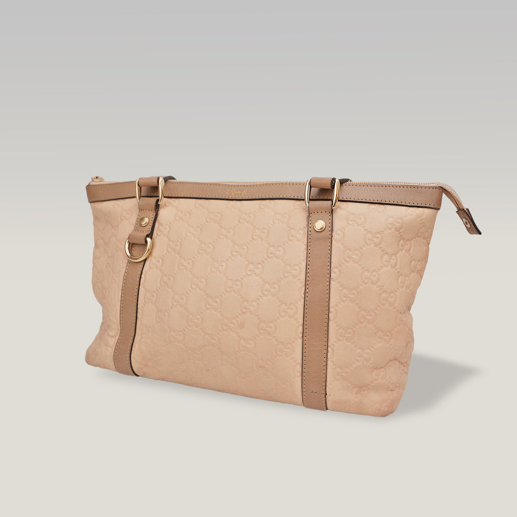 Gucci Abbey GG Signature medium beige canvas and leather