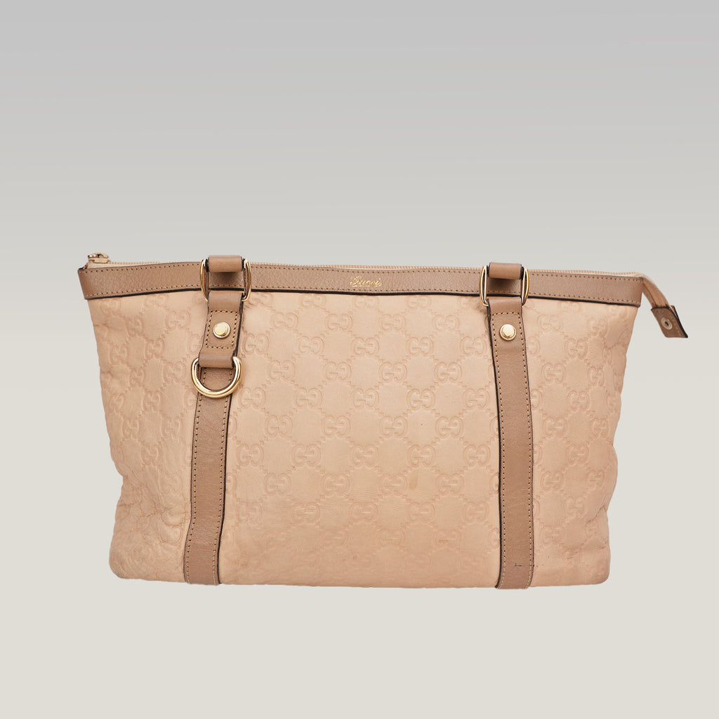 Gucci Abbey GG Signature medium beige canvas and leather