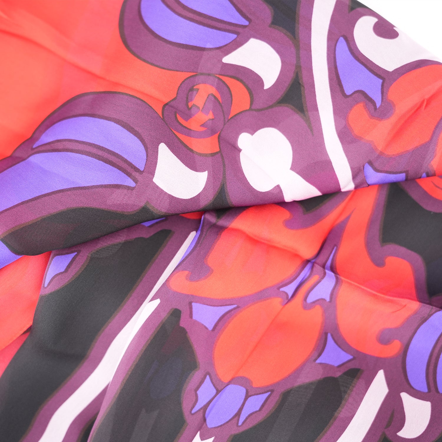 Gucci Oversized Silk Scarf Multicolor Printed Shawl Wrap