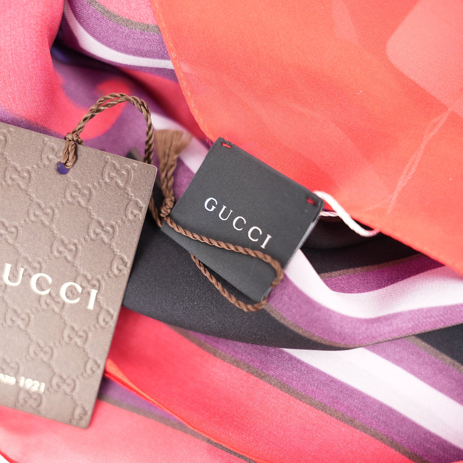 Gucci Oversized Silk Scarf Multicolor Printed Shawl Wrap