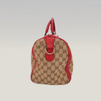 Gucci Ophidia Boston 32 GG Canvas Beige con Web Stripe Verde/Rosso e Finiture in Pelle Rossa