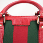 Gucci Ophidia Boston 32 GG Canvas Beige con Web Stripe Verde/Rosso e Finiture in Pelle Rossa