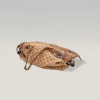 Gucci Bamboo Borsa a Spalla in Tela GG Monogram Beige e Marrone con Finiture in Pelle e Dettagli Bamboo