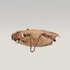 Gucci Bamboo Borsa a Spalla in Tela GG Monogram Beige e Marrone con Finiture in Pelle e Dettagli Bamboo